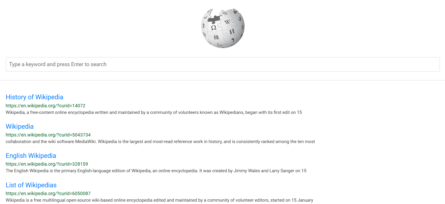 Wikipedia Clone